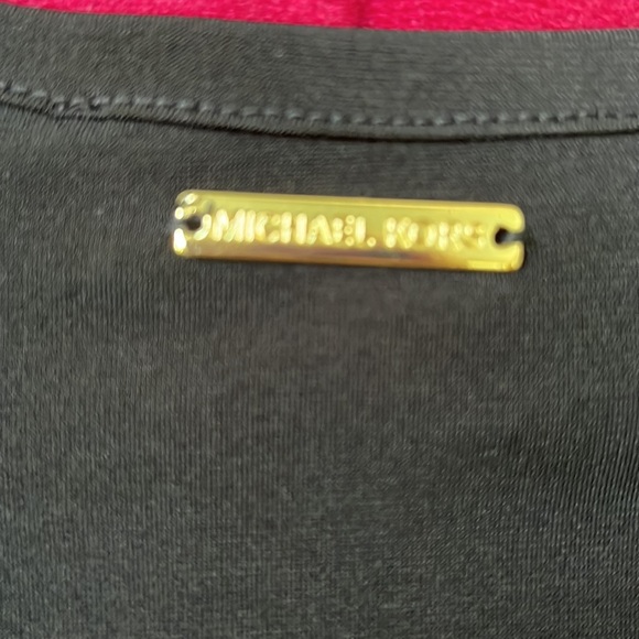 Michael Kors   Simply elegant  Long sleeve Scoopneck/ gold accents Dress  Size S - Picture 12 of 13